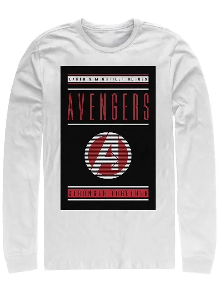 Мужская футболка Marvel Avengers Endgame Stronger Together, с длинным рукавом Fifth Sun — изображение 1 из 1, белый