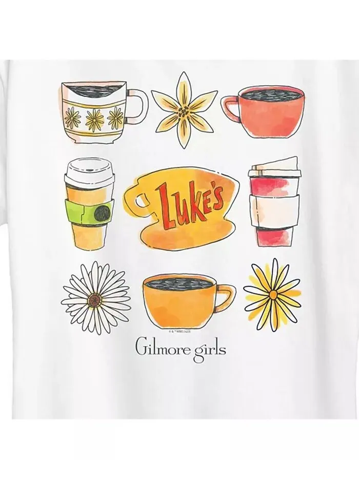 Модная футболка с рисунком Gilmore Girls больших размеров Hybrid Apparel — изображение 3 из 3, белый