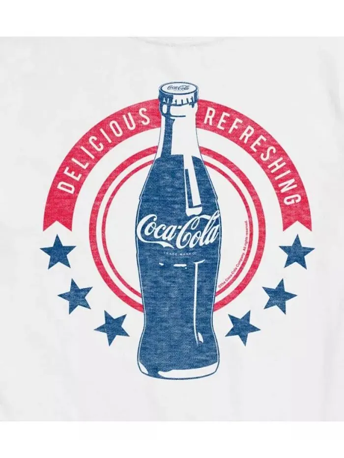 Мужская футболка с коротким рукавом Hybrid Apparel Coca Cola Americana AIRWAVES — изображение 3 из 9, белый