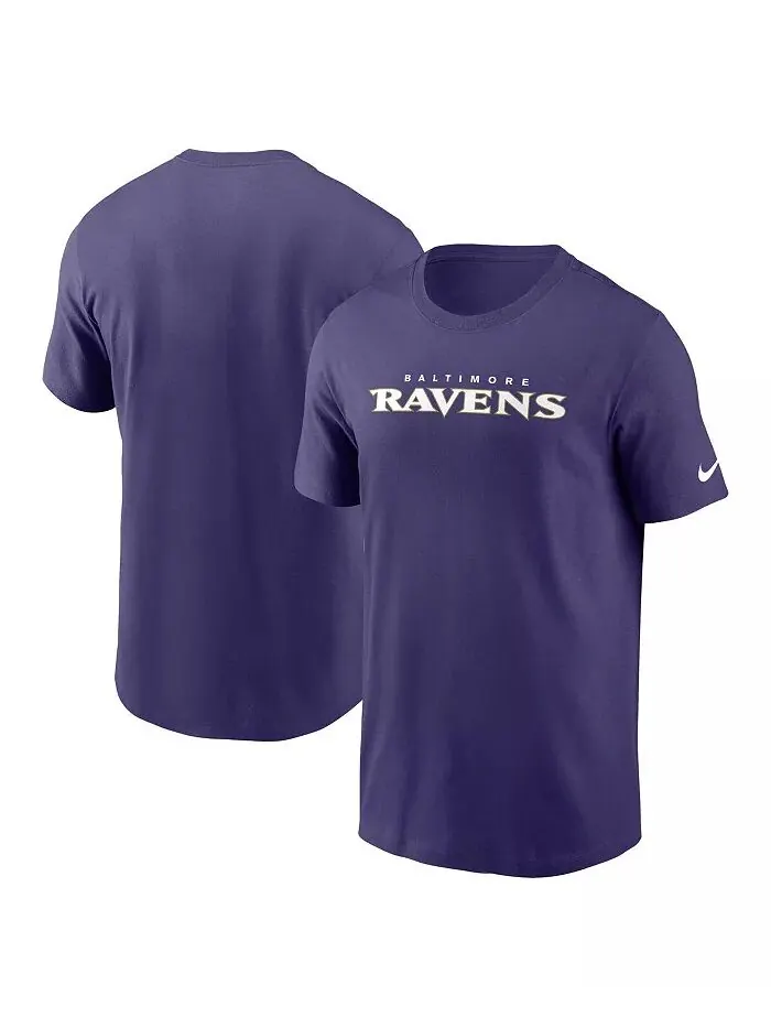 Мужская фиолетовая футболка Baltimore Ravens Primetime Wordmark Essential Nike