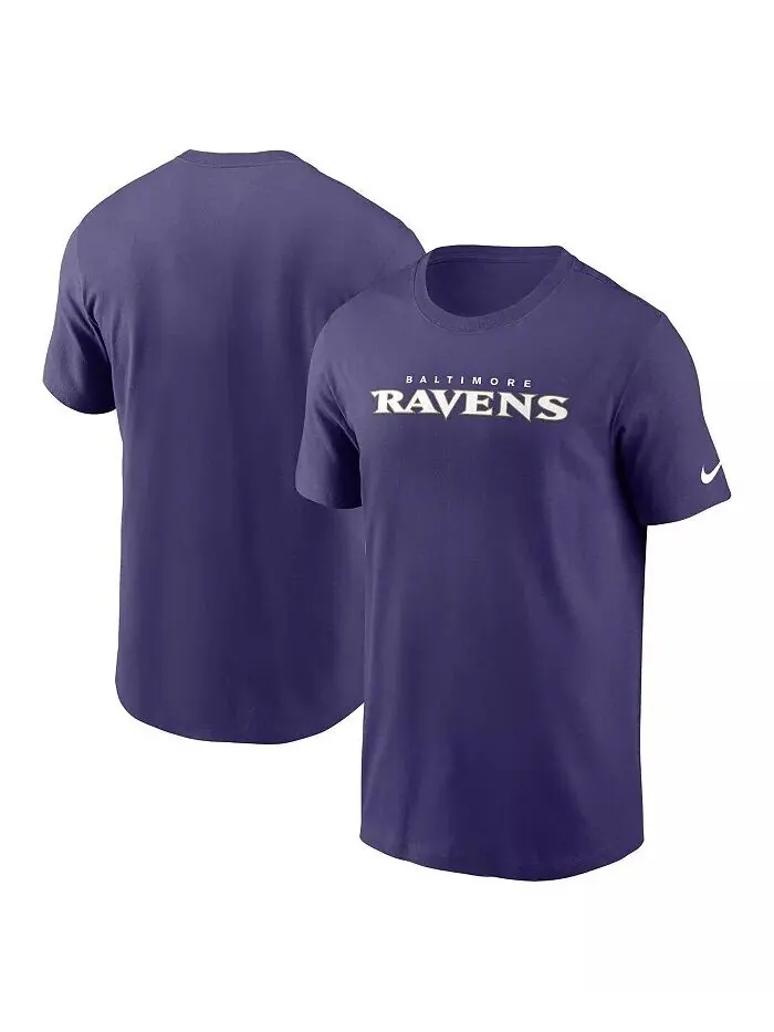 Мужская фиолетовая футболка Baltimore Ravens Primetime Wordmark Essential Nike — изображение 1 из 3, фиолетовый