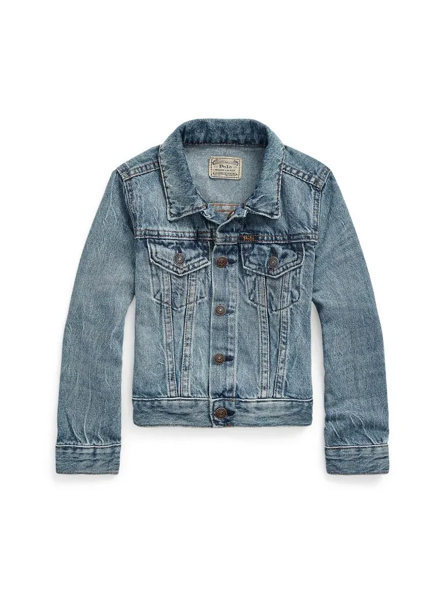 Джинсовая куртка-тракер для девочек, размеры 2T-6X Polo Ralph Lauren — изображение 1 из 5, джинсовый синий синий