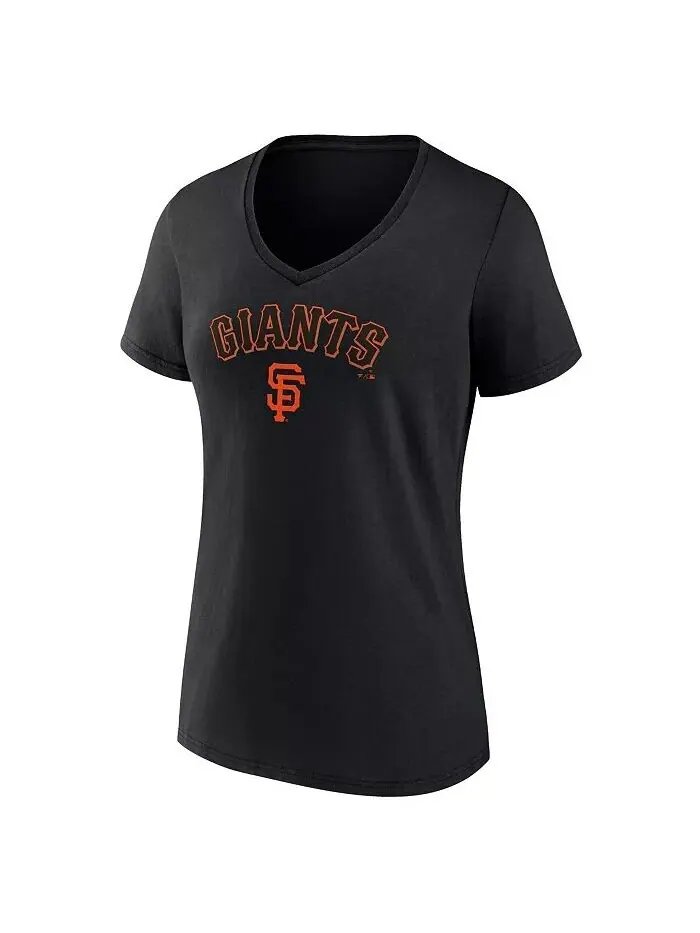 Черная женская футболка с v-образным вырезом San Francisco Giants Team Lockup Fanatics — изображение 2 из 3, черный