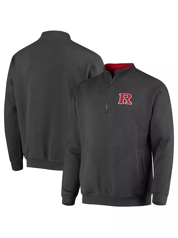 Мужская темно-серая куртка с молнией четверти с логотипом Rutgers Scarlet Knights Tortugas Colosseum