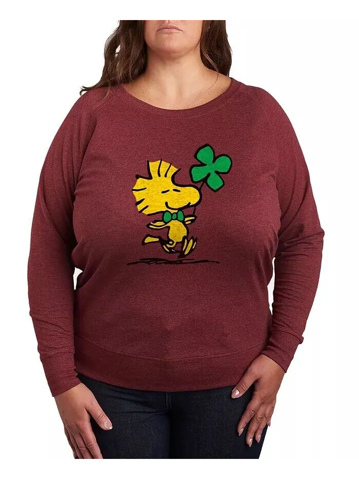 Топ с круглым вырезом и принтом Peanuts Woodstock Clover размера плюс Hybrid Apparel — изображение 1 из 3, красный