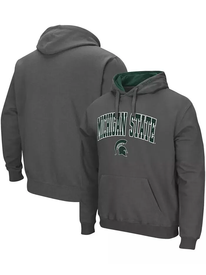 Мужская толстовка с капюшоном Michigan State Spartans Arch Logo 3.0 Colosseum — изображение 1 из 5, темно-серый