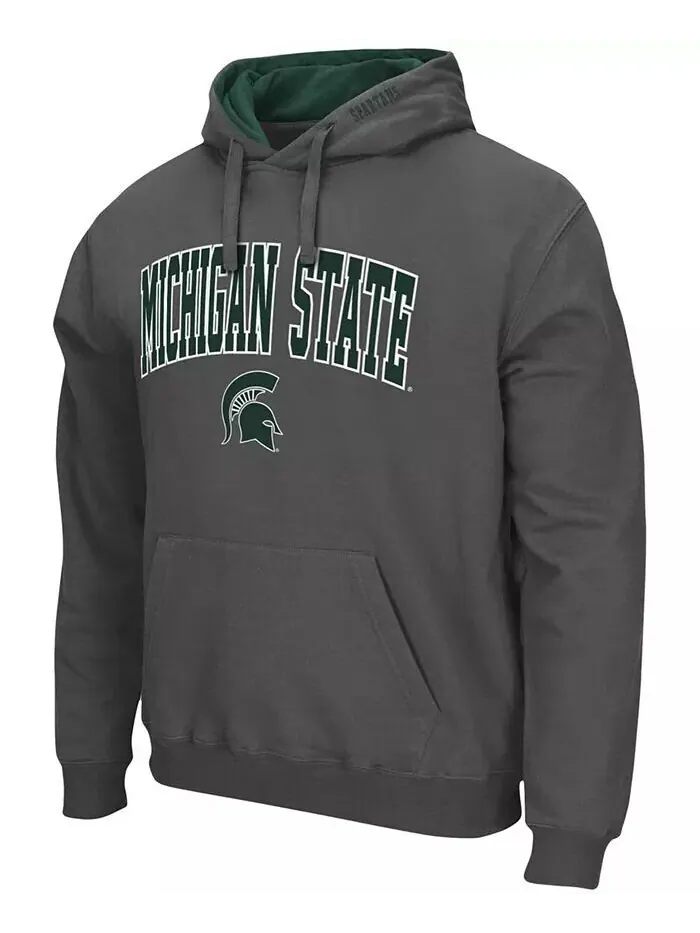Мужская толстовка с капюшоном Michigan State Spartans Arch Logo 3.0 Colosseum — изображение 2 из 5, темно-серый