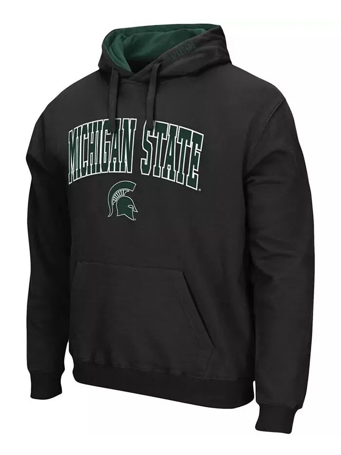 Мужская толстовка с капюшоном Michigan State Spartans Arch Logo 3.0 Colosseum — изображение 4 из 5, темно-серый