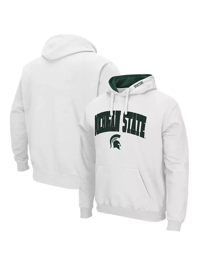 Мужская толстовка с капюшоном Michigan State Spartans Arch Logo 3.0 Colosseum — изображение 1 из 5, белый