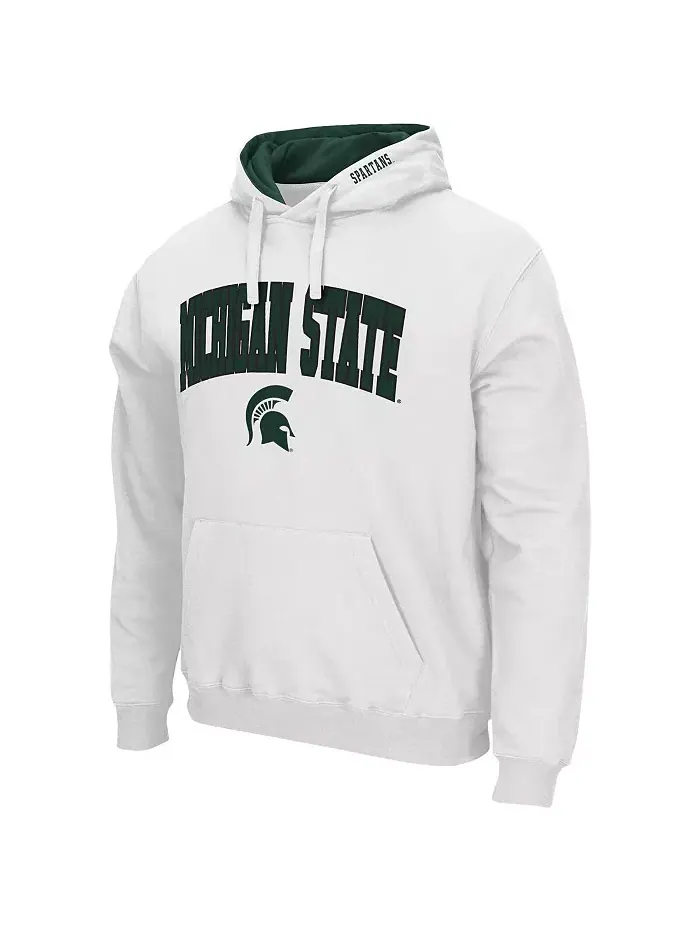 Мужская толстовка с капюшоном Michigan State Spartans Arch Logo 3.0 Colosseum — изображение 2 из 5, белый