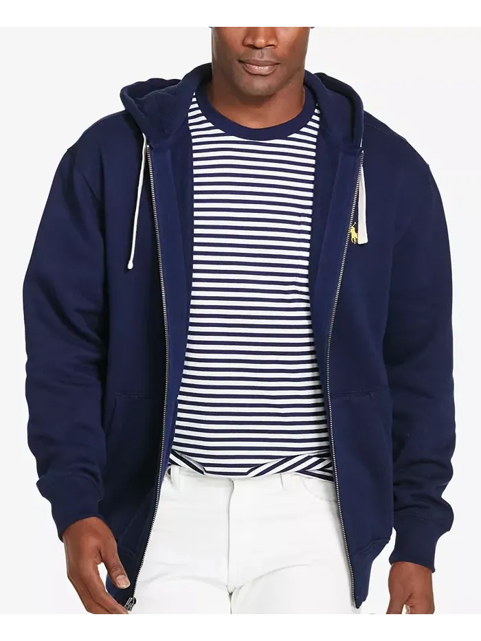 Мужская толстовка с капюшоном на молнии Signature Fleece больших размеров Big & Tall Polo Ralph — изображение 1 из 1
