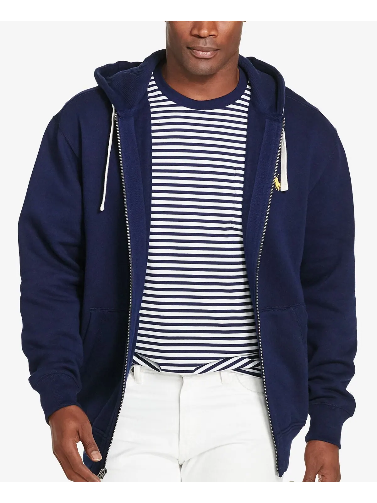Мужская флисовая толстовка Polo Ralph Lauren с капюшоном — изображение 1 из 4, темно-синий