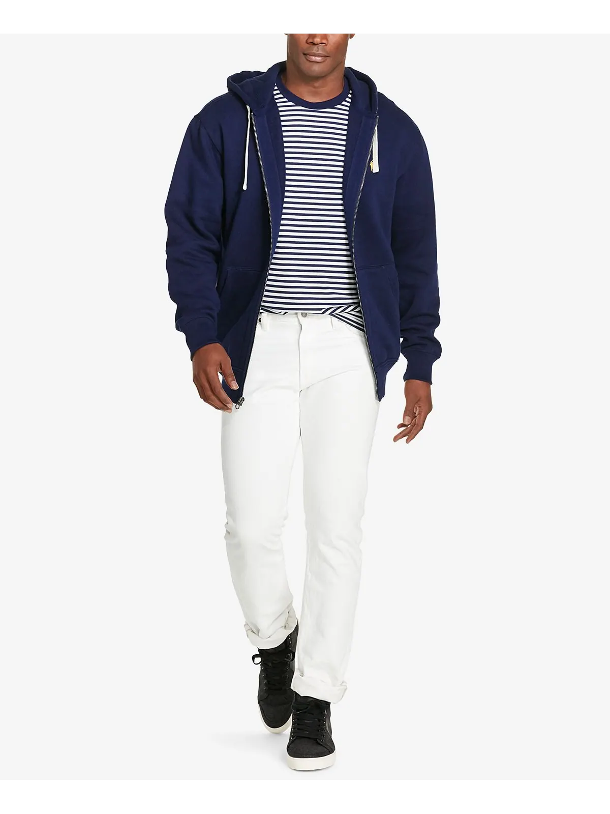 Мужская флисовая толстовка Polo Ralph Lauren с капюшоном — изображение 4 из 4, темно-синий