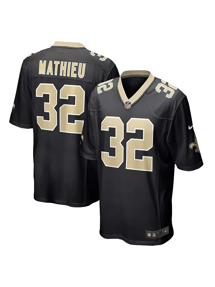 Мужская игровая футболка New Orleans Saints Тайранн Матье Nike — изображение 1 из 3, черный