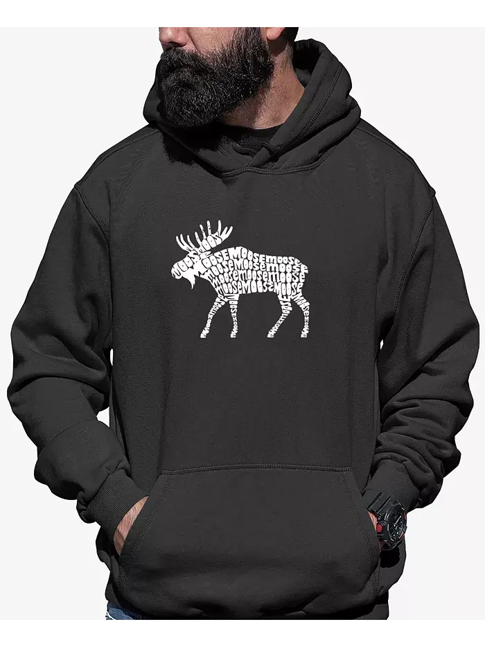 Мужской худи с длинным рукавом Moose Word Art LA Pop Art — изображение 1 из 3, темный серый