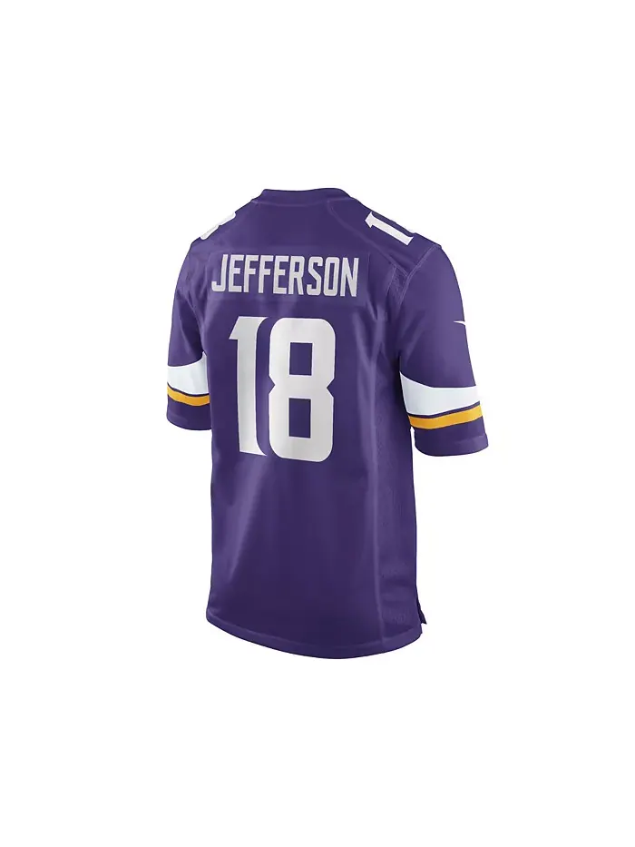 Игровая футболка Minnesota Vikings Джастина Джефферсона для мужчин Nike — изображение 1 из 2, фиолетовый белый