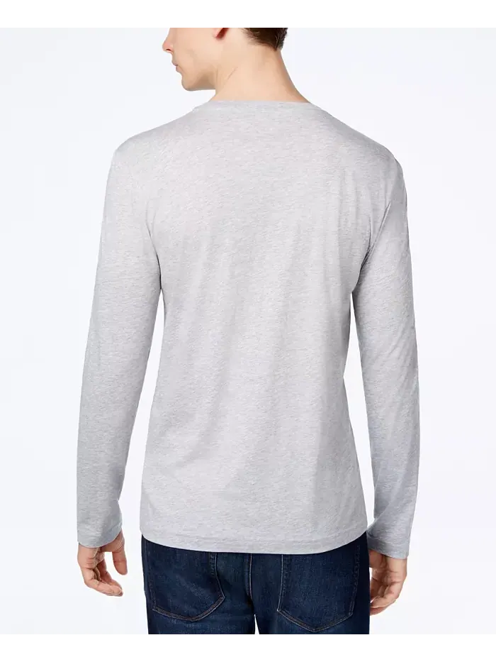 Футболка Lacoste, мужская, с длинным рукавом и круглым вырезом — изображение 2 из 2, серебристый