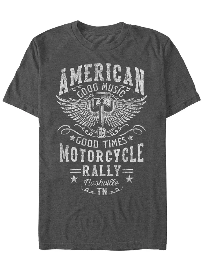 Мужская футболка с коротким рукавом Motorcycle Rally Generic Additude — серый