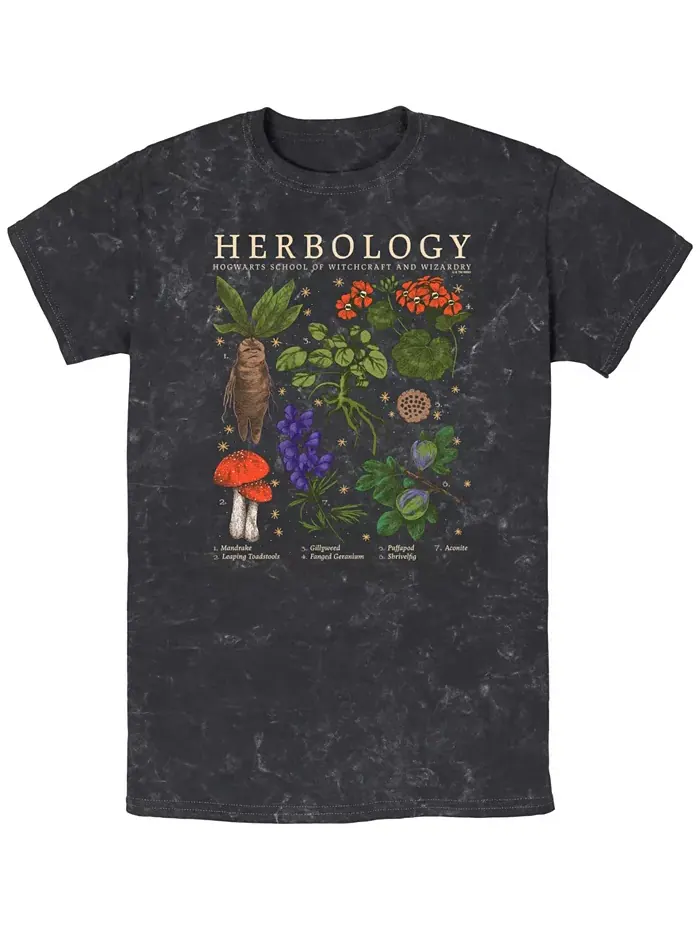 Мужская футболка с коротким рукавом Herbology Deathly Hallows 2 — изображение 1 из 3, черный