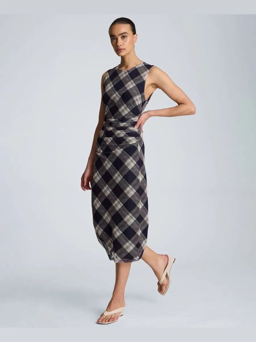 Платье-миди без рукавов с боковой драпировкой Kenneth Cole — изображение 3 из 6