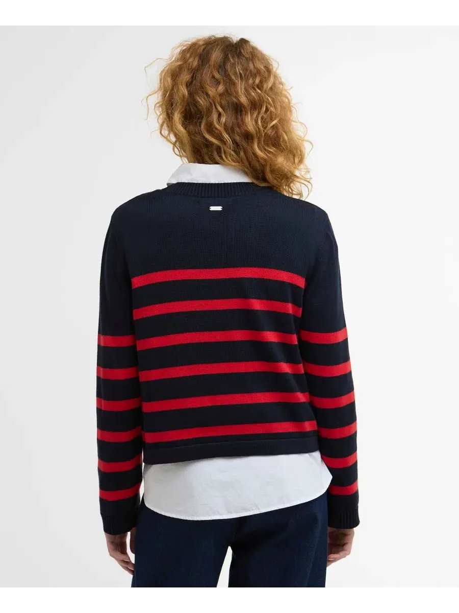 Женский свитер Fern Knitted Stripe Barbour — изображение 4 из 7, темно-синий/красный