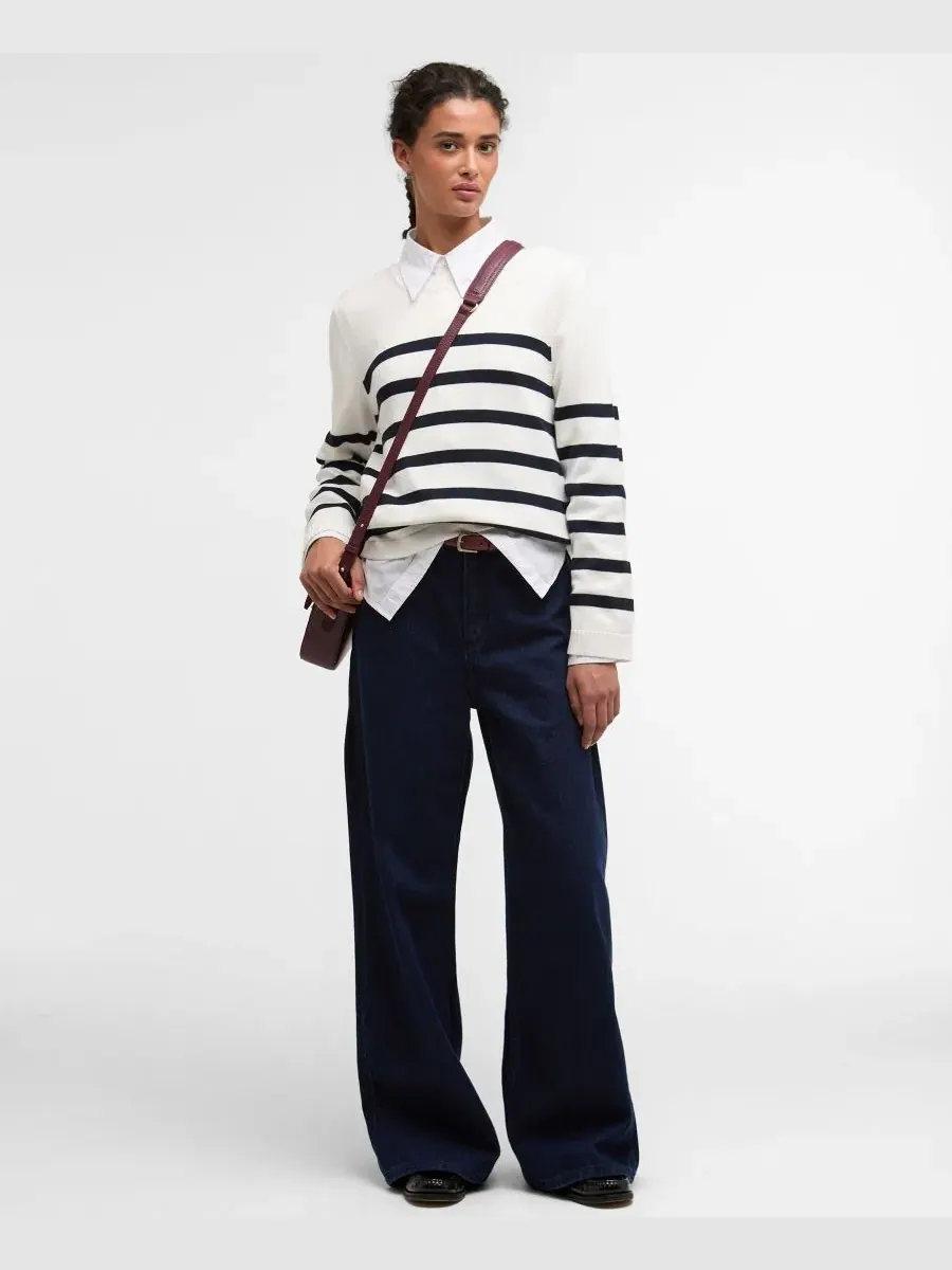 Женский свитер Fern Knitted Stripe Barbour — изображение 5 из 7, темно-синий/красный