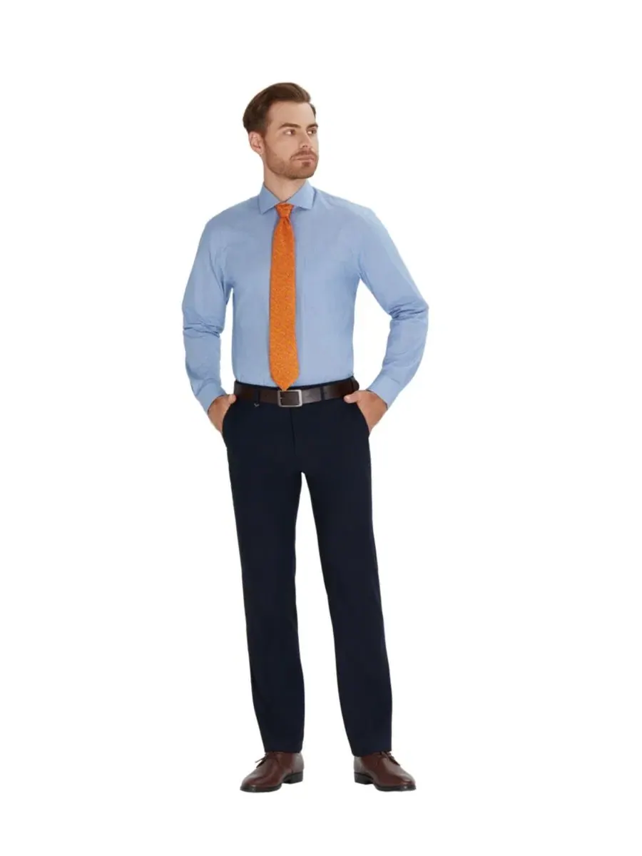Мужская классическая рубашка Regular Fit Bespoke из поплина Club Room — изображение 2 из 8, сине-серый
