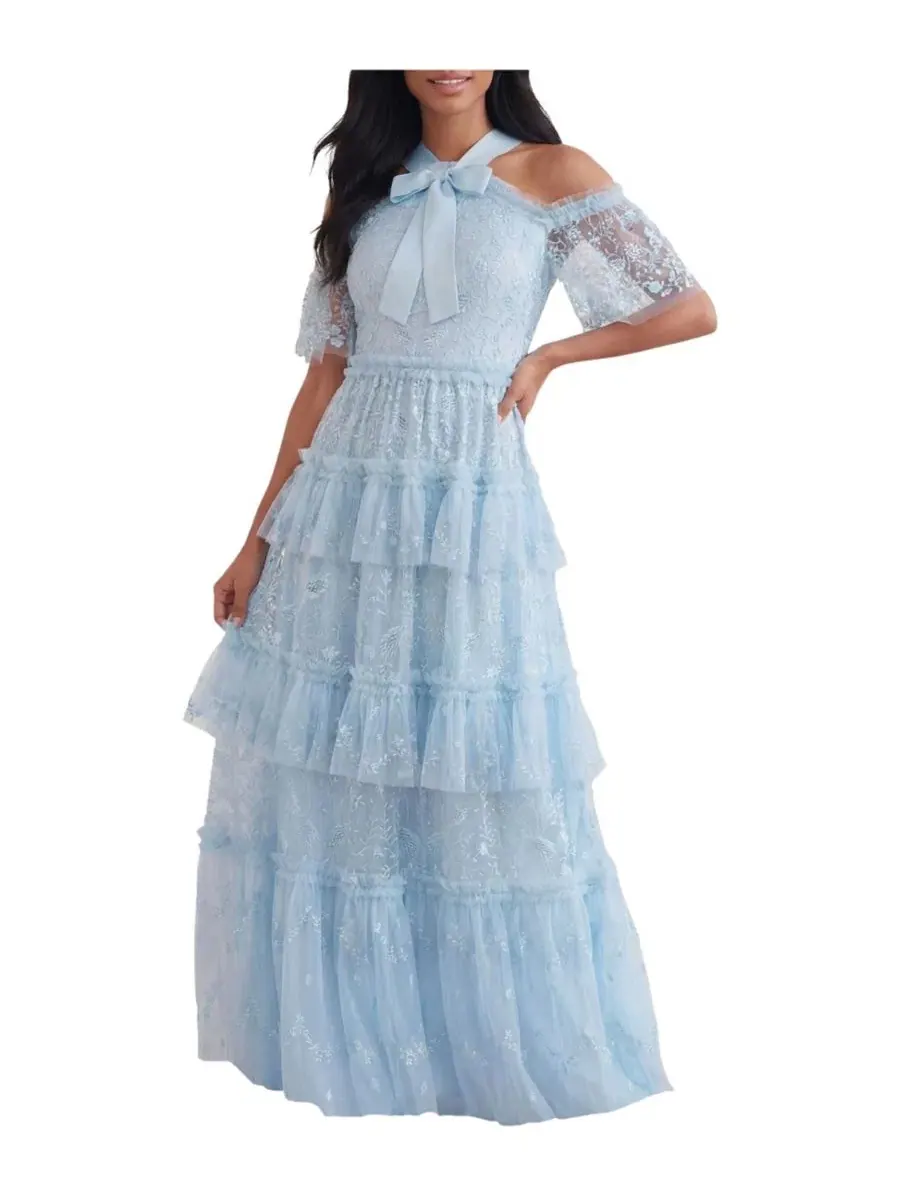 Платье-макси с многослойной юбкой Primrose Tiered Maxi Gown Needle & Thread