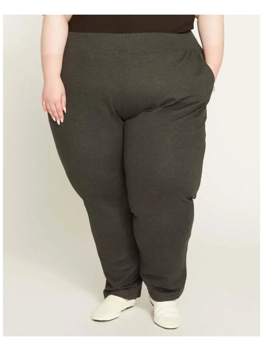 Брюки прямого кроя из понте с невидимыми карманами, Smart Signature Ponte Pants Universal Standard — изображение 1 из 3