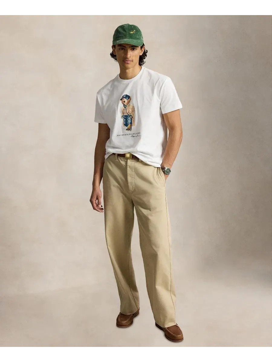 Футболка классического кроя с принтом Polo Bear Polo Ralph Lauren — изображение 2 из 5, белый