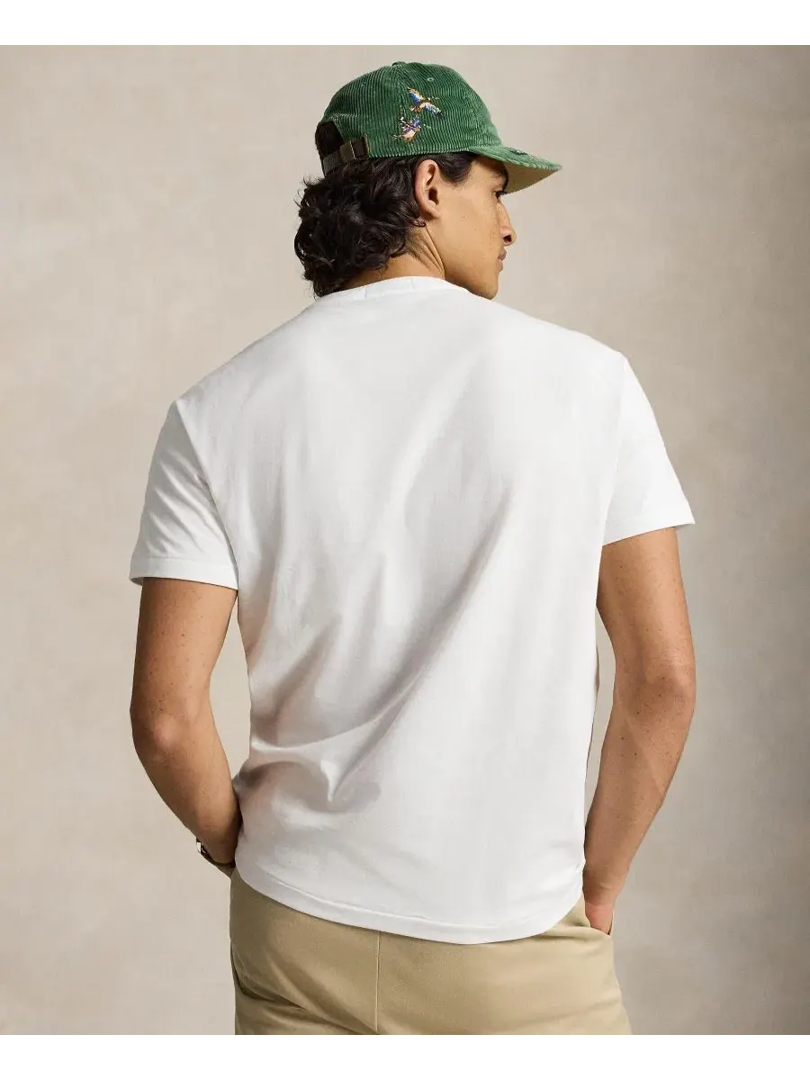 Футболка классического кроя с принтом Polo Bear Polo Ralph Lauren — изображение 4 из 5, белый