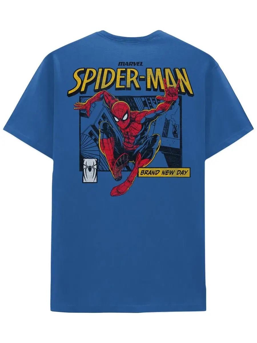 Футболка с принтом Spider-Man Hybrid Apparel — изображение 1 из 4, королевский