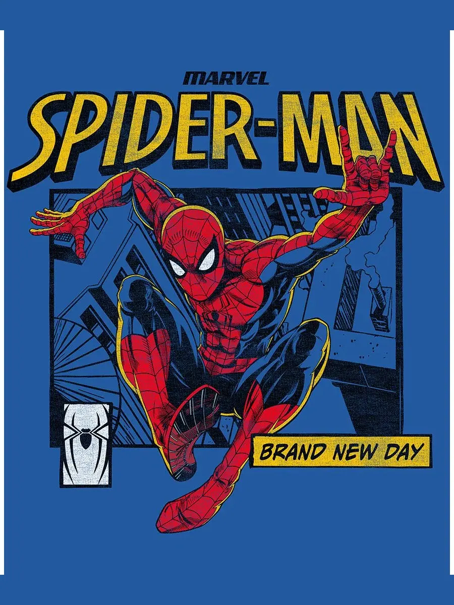 Футболка с принтом Spider-Man Hybrid Apparel — изображение 4 из 4, королевский