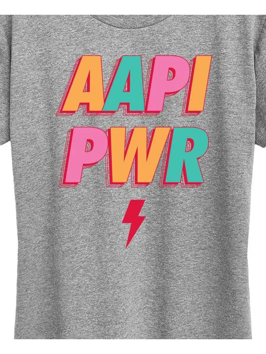 Футболка с графическим принтом AAPI Power, Plus Size Hybrid Apparel — изображение 2 из 3, серый