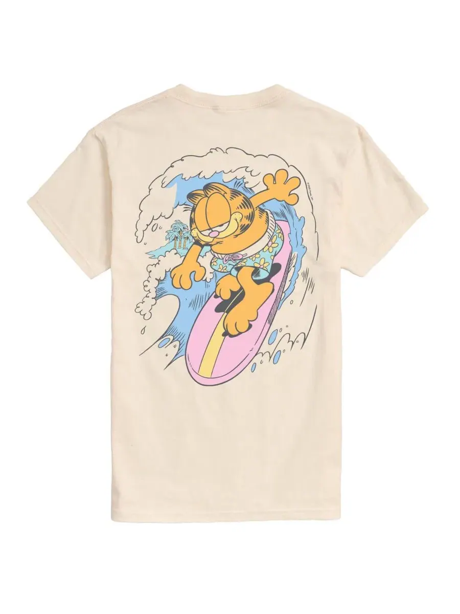 Футболка с принтом Garfield Surfing AIRWAVES — изображение 1 из 3, бежевый