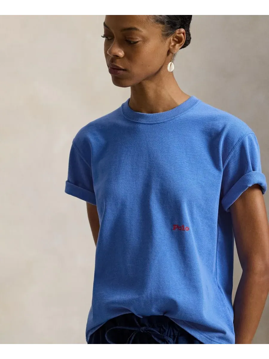 Женская футболка с круглым вырезом "Большой пони" Polo Ralph Lauren — изображение 4 из 6, синий