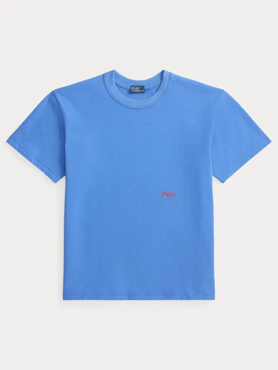 Женская футболка с круглым вырезом "Большой пони" Polo Ralph Lauren — изображение 6 из 6, синий