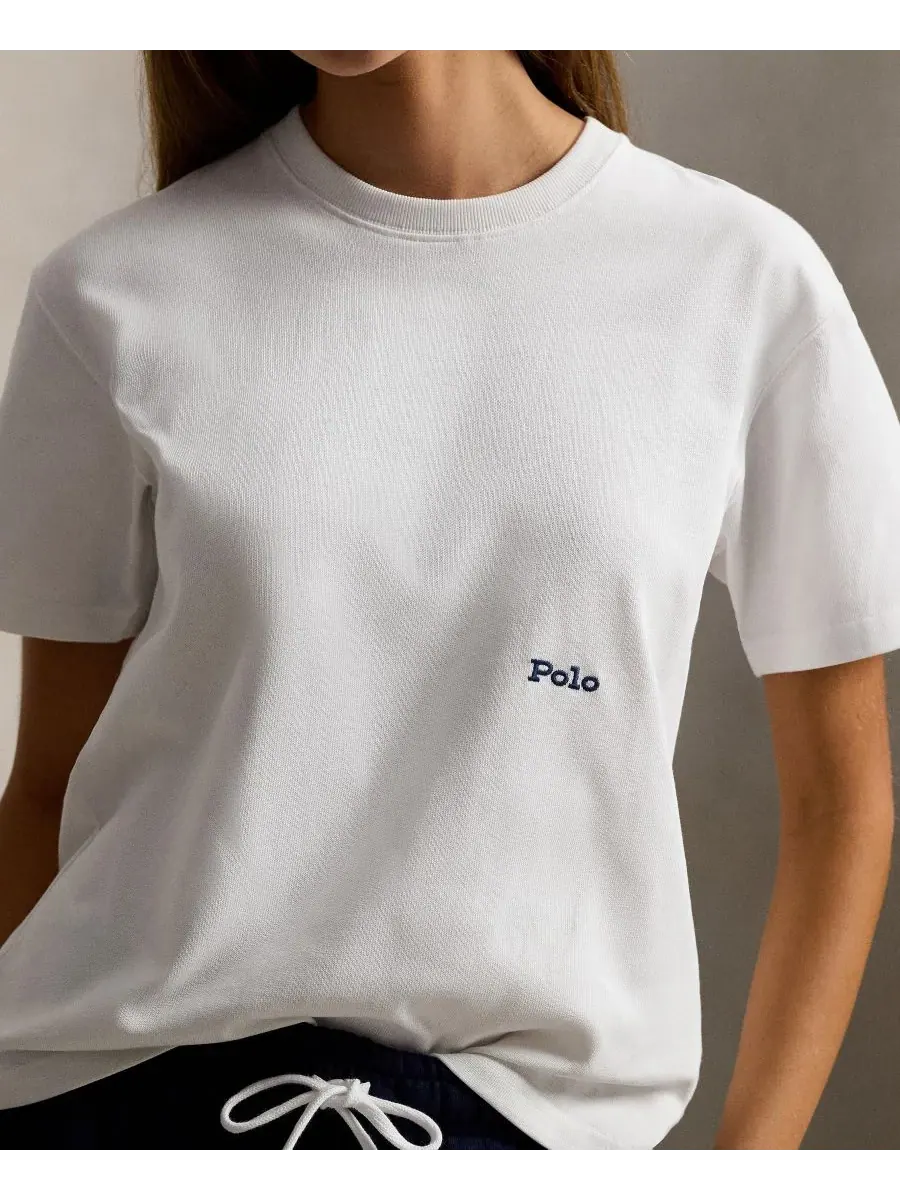 Женская футболка с круглым вырезом "Большой пони" Polo Ralph Lauren — изображение 3 из 5, белый