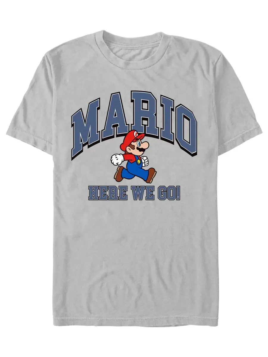 Футболка с принтом Mario Here We Go Fifth Sun — изображение 1 из 3, серый