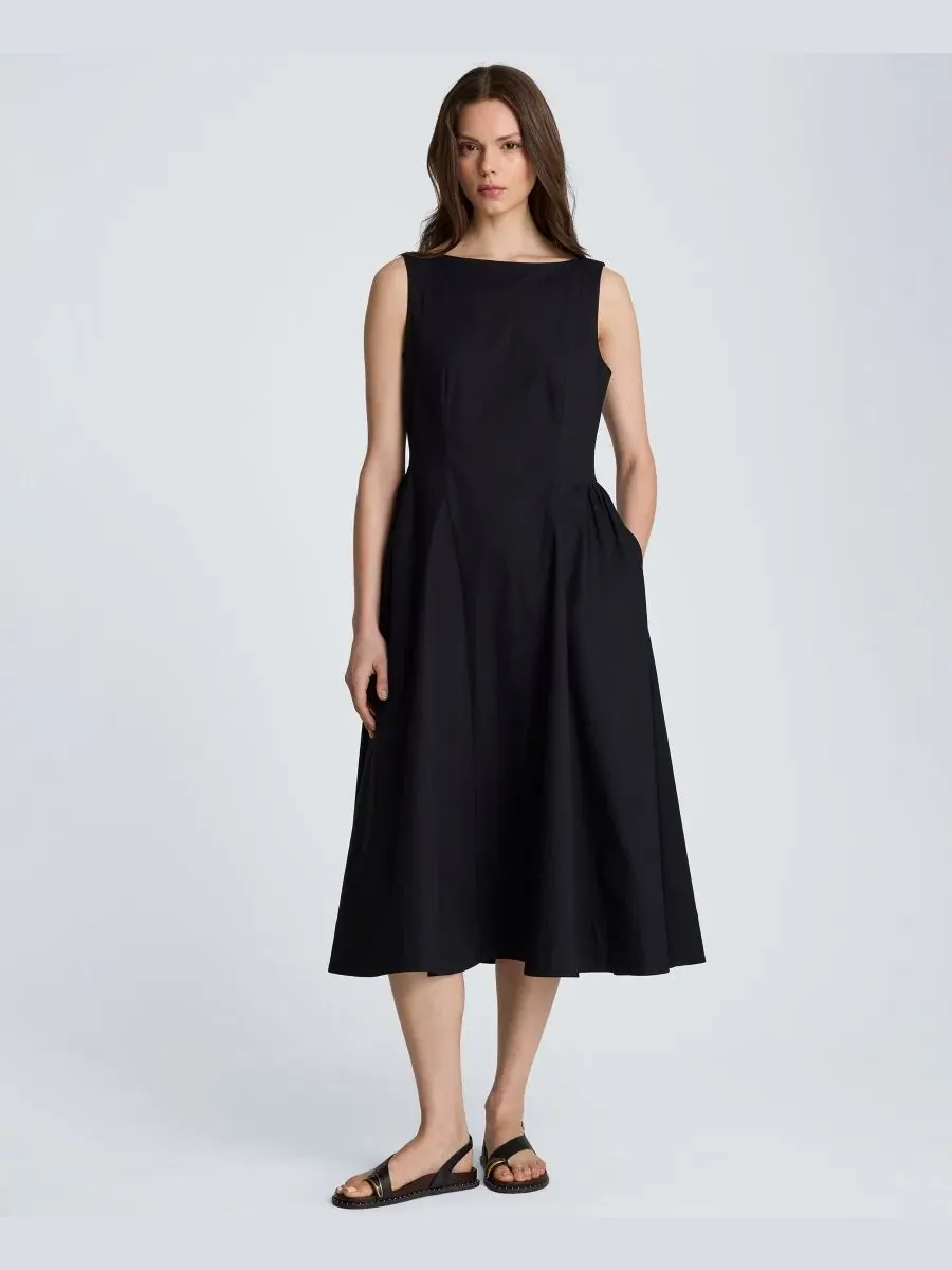 Платье миди без рукавов с лодочкой Kenneth Cole — изображение 1 из 6, черный