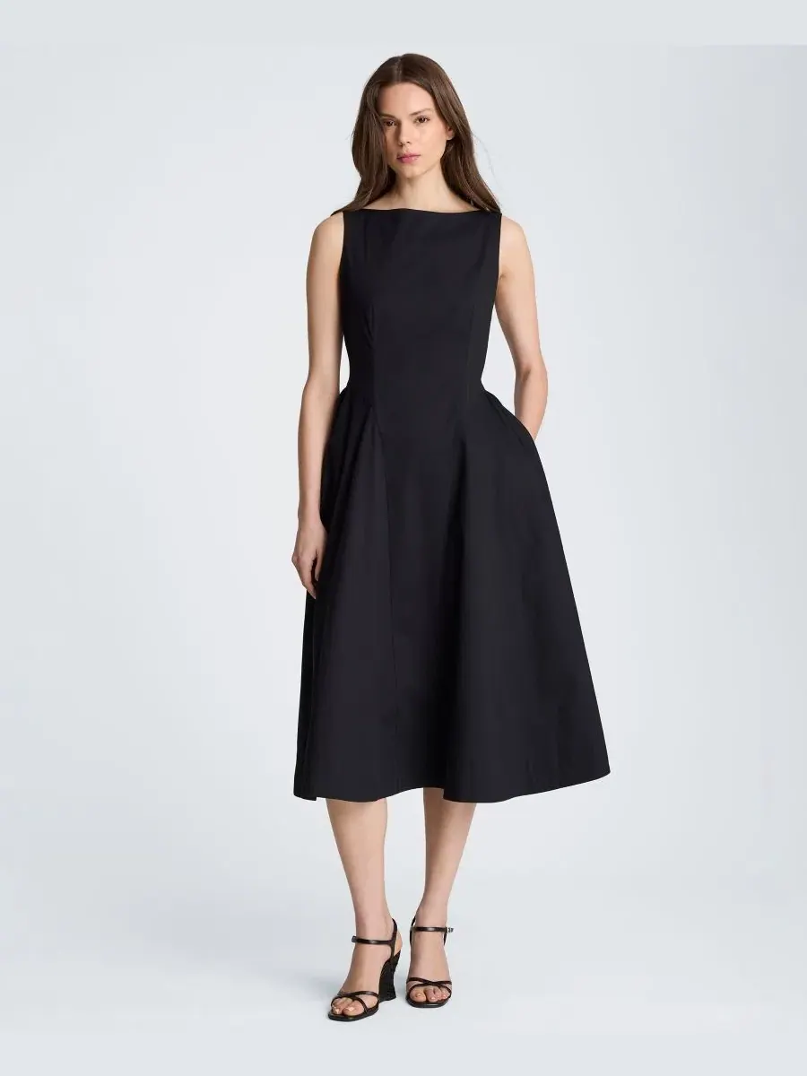 Платье миди без рукавов с лодочкой Kenneth Cole — изображение 2 из 6, черный