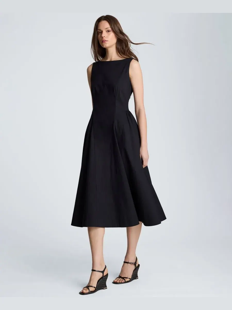Платье миди без рукавов с лодочкой Kenneth Cole — изображение 3 из 6, черный