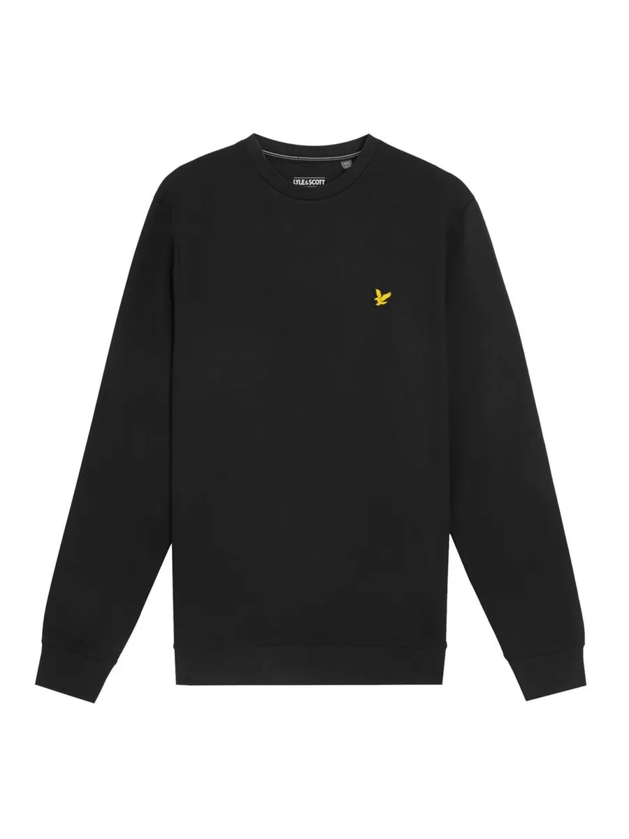 Мужская флисовая толстовка с круглым вырезом и длинными рукавами Lyle & Scott — изображение 2 из 7, черный