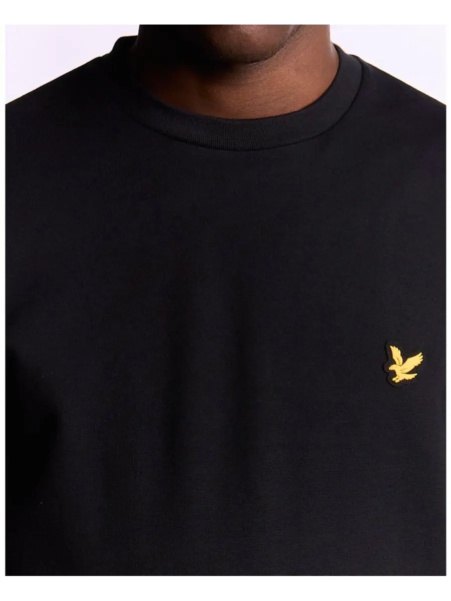 Мужская флисовая толстовка с круглым вырезом и длинными рукавами Lyle & Scott — изображение 5 из 7, черный