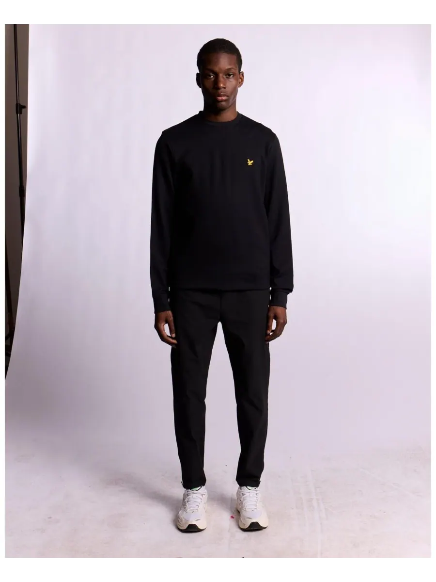 Мужская флисовая толстовка с круглым вырезом и длинными рукавами Lyle & Scott — изображение 6 из 7, черный