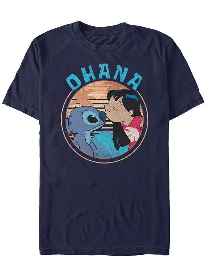Мужская футболка с коротким рукавом Lilo Stitch Ohana Fifth Sun — изображение 1 из 2, темно-синий