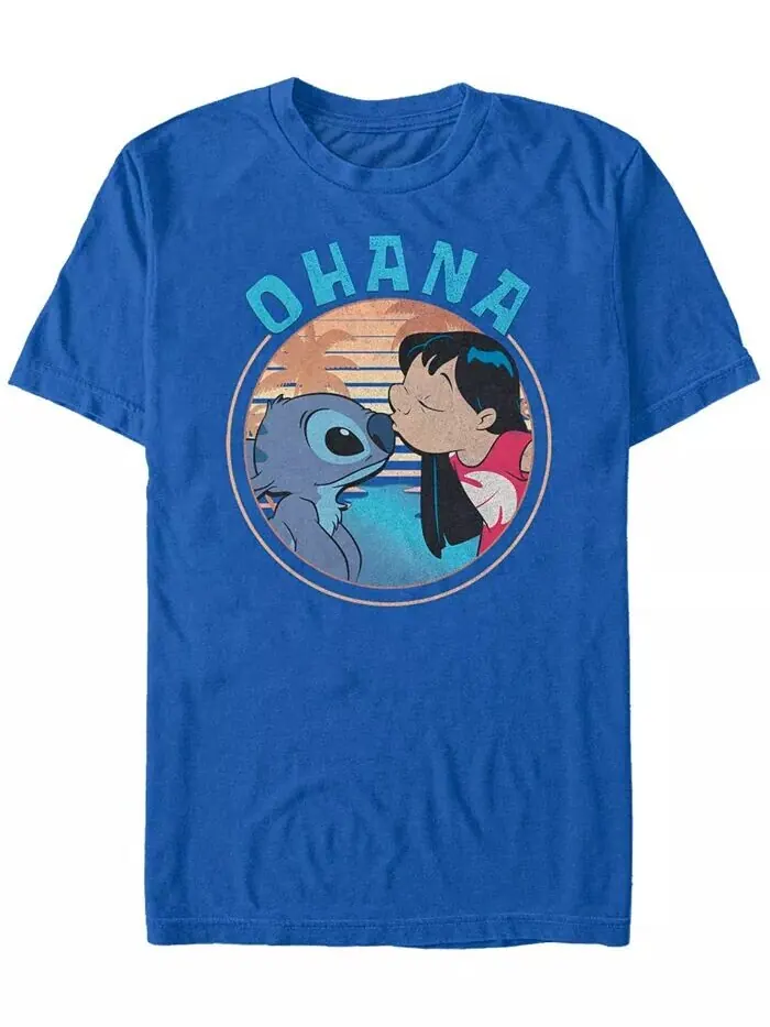 Мужская футболка с коротким рукавом Lilo Stitch Ohana Fifth Sun — изображение 2 из 2, темно-синий