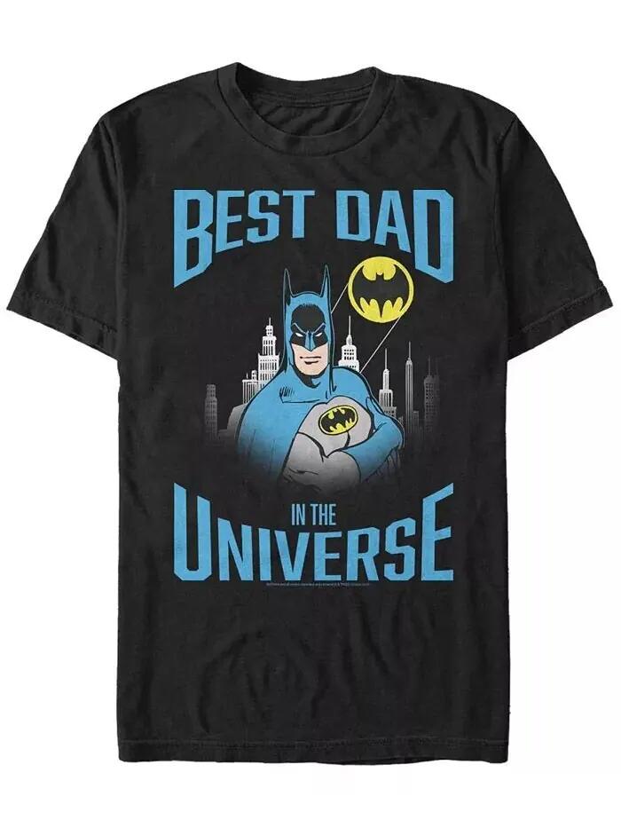 Мужская футболка Batman Best Bat Dad с коротким рукавом Fifth Sun — изображение 1 из 1, черный