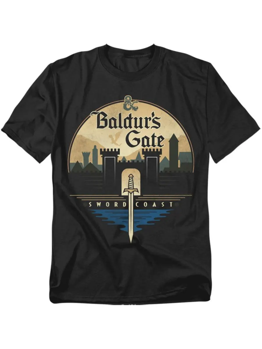 Футболка больших размеров по мотивам Dungeons And Dragons Baldur's Gate D&D — изображение 1 из 3, черный