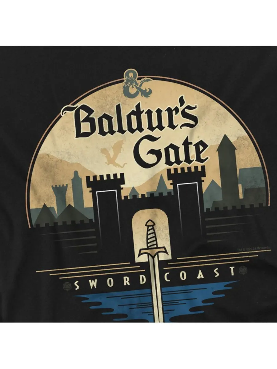 Футболка больших размеров по мотивам Dungeons And Dragons Baldur's Gate D&D — изображение 3 из 3, черный
